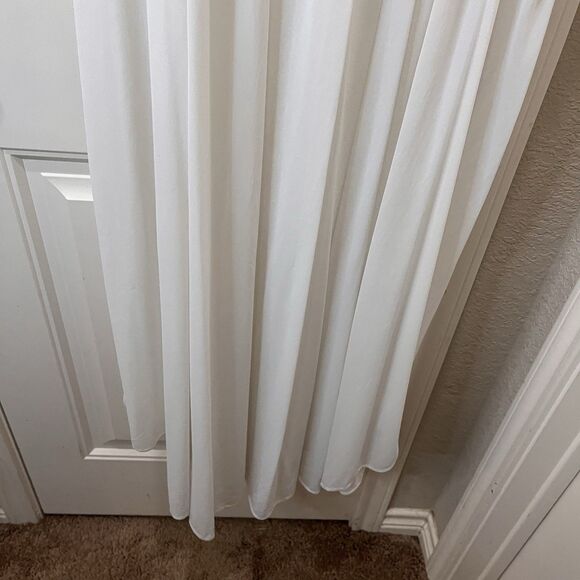 Vtg MISS ELAINE Long Nightgown Womens L White Multi Lace Trim Sleepwear Lounge - Picture 3 of 11